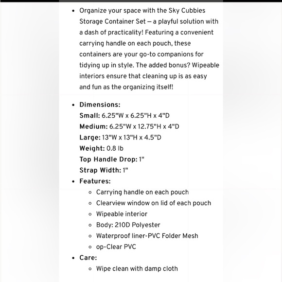 NWT Lug Sky Cubbies Storage Container Set in Autumn Daisies - Picture 13 of 13